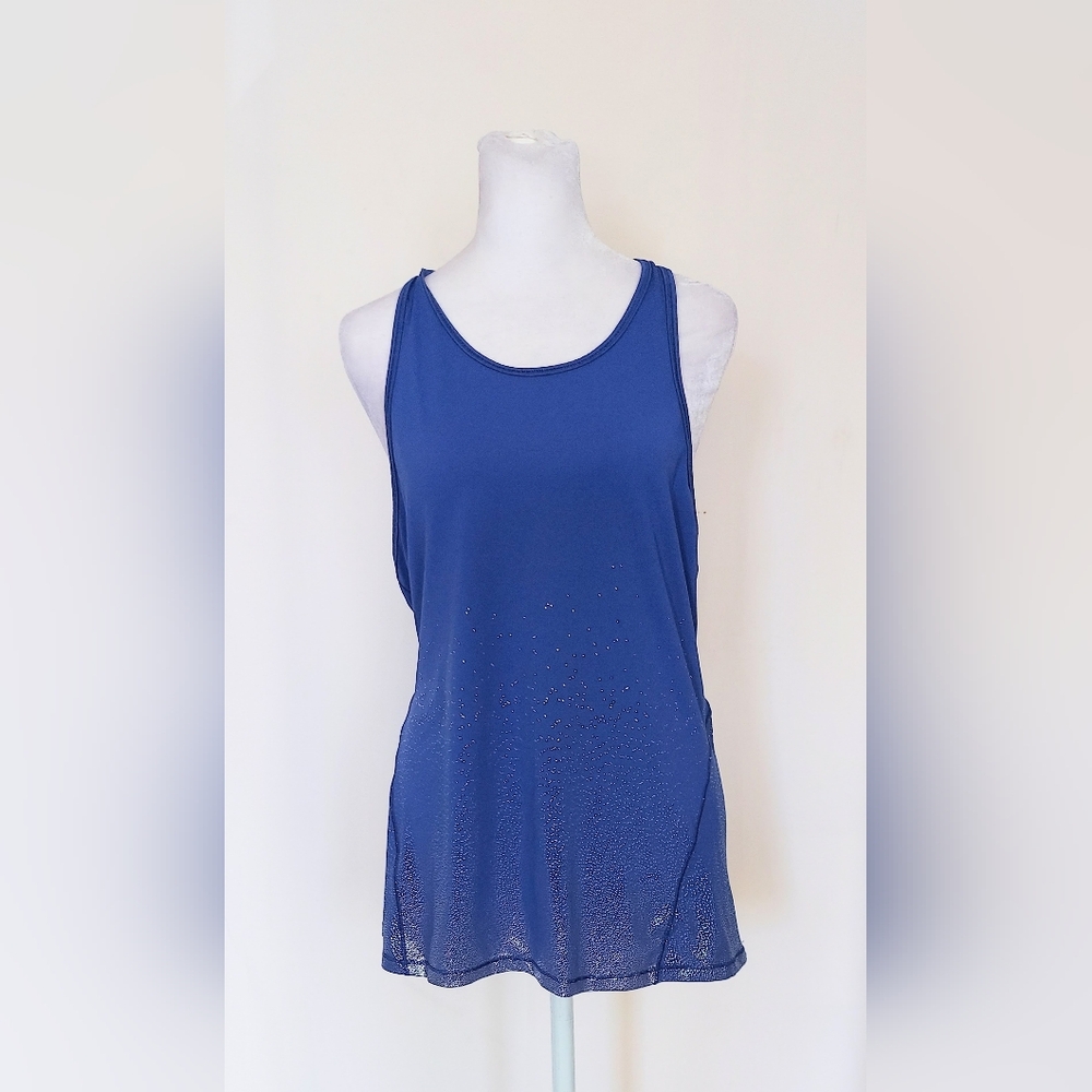All In Motion Athletic Tank Top Blue Silver Size Medium